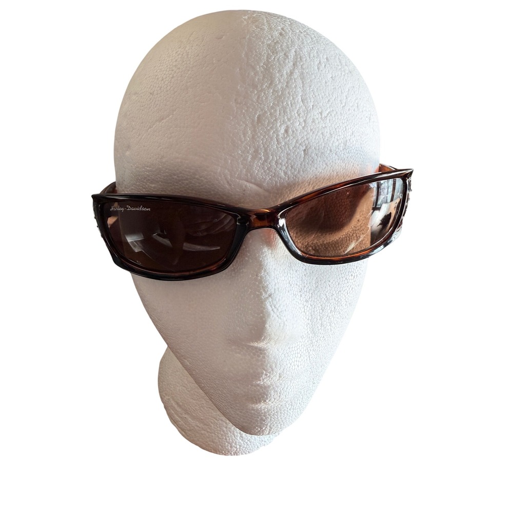 Vtg Y2K Harley Davidson Wraparound Rhinestone Sunglasses Bikercore Feminine